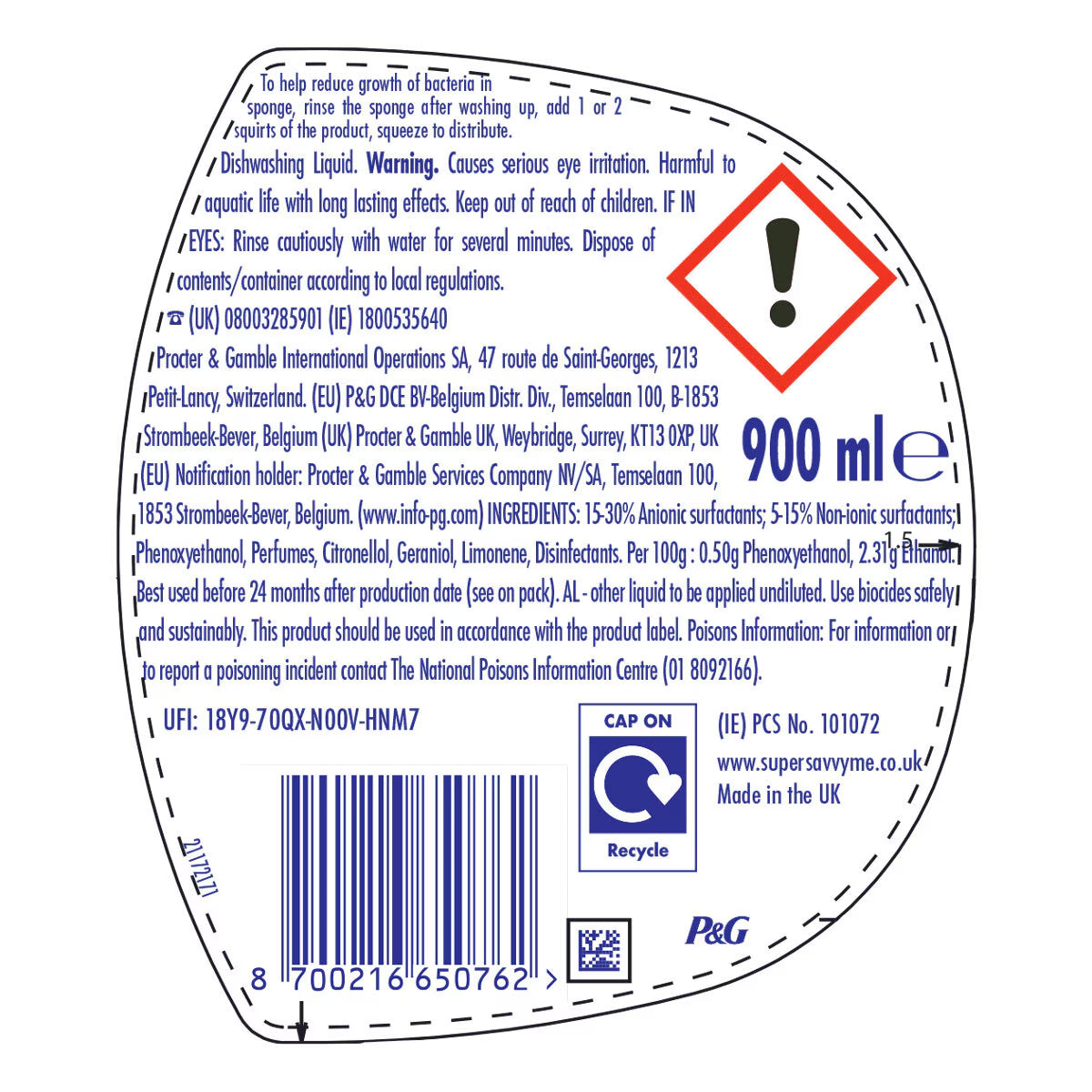 Anti-Bacterial Liquid, 6 X 900Ml