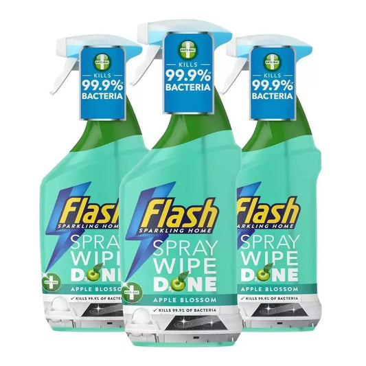 Flash Spray Wipe Done Apple Blossom 3 X 800Ml
