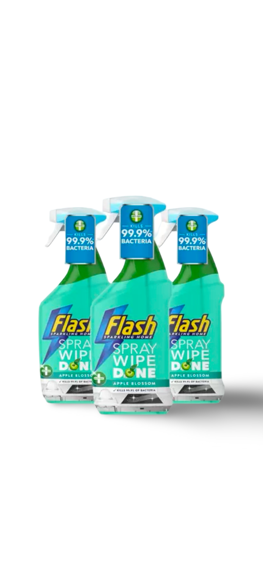 Flash Spray Wipe Done Apple Blossom, 3 x 800ml