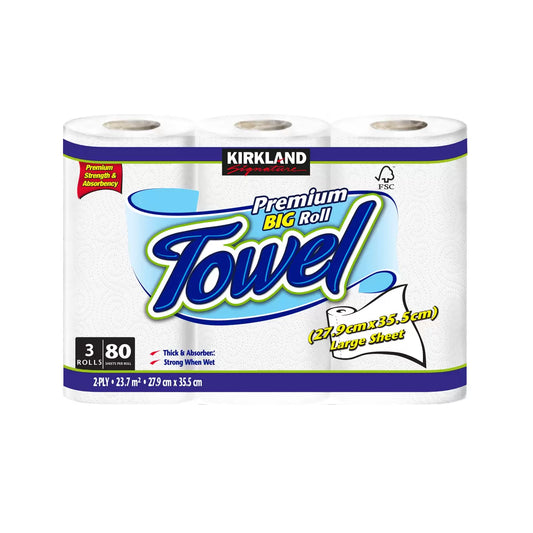 Kirkland Signature Kitchen Roll (x3Rolls x80 Sheets )