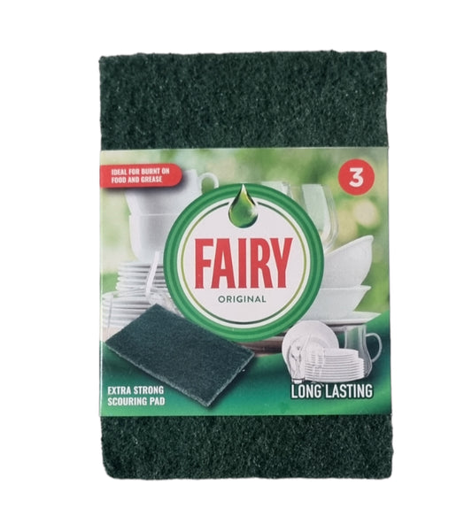 3 X Addis Fairy Original Extra Strong Scourer Pads for Long Lasting Scouring